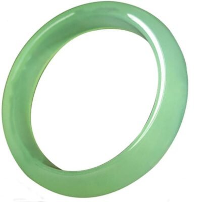 Natural chalcedony bracelet Ice transparent chalcedony bangle multiple colors round oblate widen oblate