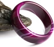 Jade Bangle Bracelet Purple Agate Bracelet Wide Band Purple Chalcedony Jade Bracelet Widened Thicken Belt Box 56-64mm