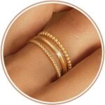 Gold Silver Rings for Women Non Tarnish Stackable 1.3mm Thin Gold Ring  Gold Plated Dainty Ring Set Trendy Thumb Pinky Ring Wedding Bands Promise Engagement Gold Jewelry Gifts Size 6-11