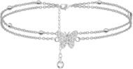 Butterfly Silver - Adjustable Layered - Jewelry Anklet Gifts for Women Teen Girls