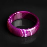 Jade Bangle Bracelet Purple Agate Bracelet Wide Band Purple Chalcedony Jade Bracelet Widened Thicken Belt Box 56-64mm - Image 2