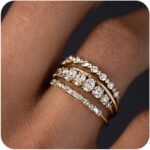 Stackable Gold Rings for Women Non Tarnish Dainty  Gold Plated Stacking Cubic Zirconia Thumb Ring Set Trendy Statement Promise Wedding Bands Engagement Rings for Women Size 6 7 8 9 10