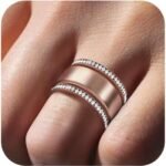 18K Gold Plated Stacking Rings for  Ring, Rhinestone Diamond Style, Smart Health Ring Accessories for Women