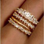 Gold Plated Stackable Rings for Women Non Tarnish - Dainty Cubic Zirconia Wedding Bands Ring Set Minimalist Trendy Statement Engagement Promise Thumb Rings Stacking Size 5-10