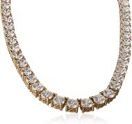 Platinum Plated Sterling Silver Tennis Necklace set with Round Cut Infinite Elements Cubic Zirconia - Image 2