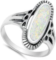 Sterling Silver Long Oval Ring - Image 2
