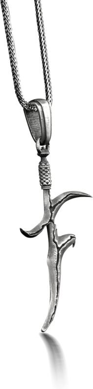 Black Knife Dagger Necklace in Silver, Middle Earth Warrior Necklace For Best Friend, Sword Necklace For Boyfriend, Elden Ring Inspired - Image 2