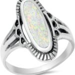 Sterling Silver Long Oval Ring