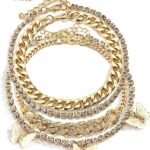 Layered Butterfly Anklet for Women Charms Butterfly Gold Silver Rhinestone Cuban Anklets Adjustable Anklet for Summer Beach