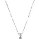 Sterling Silver Round Cut Birthstone Pendant Necklace 18"