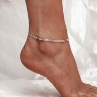 925 Sterling Silver Ankle Bracelet Multilayer Anklets for Women Satellite, Star, Cross, Circle, Butterfly, Teardrop, Oval Disk Layered Anklet Beach Jewelry - Image 2