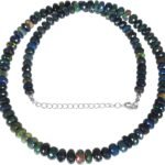 Natural Ethiopian Fire Opal  Necklace, Energy Healing Crystals,  Sterling Silver Chain, Birthday, Gift for Her, 18 inch Gemstone Choker Necklace