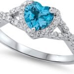 Sterling Silver Heart Halo Promise Ring