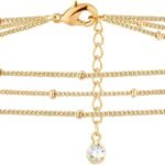 Bracelet for Women 14K Gold Plated Dainty Chain Simple Jewelry Cute for Girls