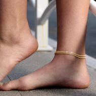 Sterling Silver Ankle Bracelets for Women: Dainty Layered Waterproof Anklet for Women Adjustable Womens Anklet Set Stackable Figaro Beaded Cuban Link Anklets Beach Jewelry for Women - Image 2