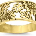 Sterling Silver Filigree Sunflower Ring