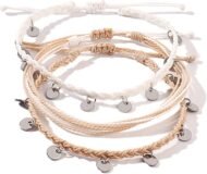 String Ankle Bracelets Waterproof Rope Anklets Braided Beach Boho Coin Anklets Cute Friendship Foot Jewelry for Women