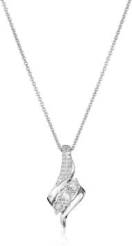 Diamond 3 Stone Pendant Necklace (1/4 cttw), 18"