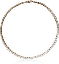 Platinum Plated Sterling Silver Tennis Necklace set with Round Cut Infinite Elements Cubic Zirconia