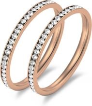 18K Gold Plated Stacking Rings for  Ring, Rhinestone Diamond Style, Smart Health Ring Accessories for Women - Image 2