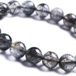 Jewelry Bracelet Natural Black Rutilated Quartz Crystal Gemstone Bangle 10mm