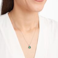 Sterling Silver Round Cut Birthstone Pendant Necklace 18" - Image 2